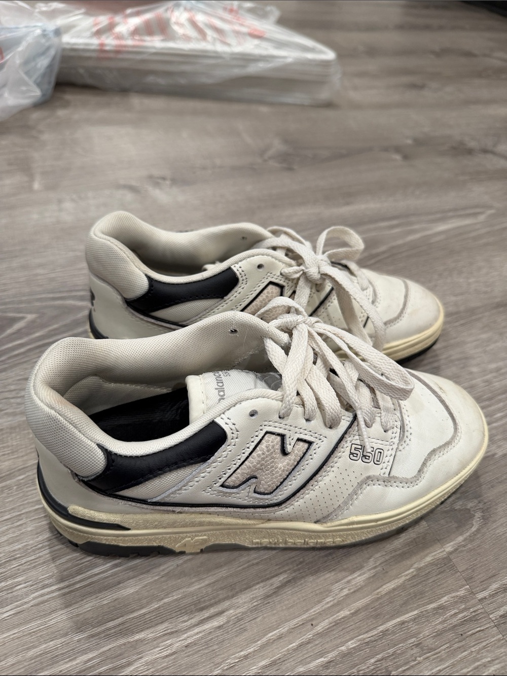 New Balance 550 Sneakers in White and Black